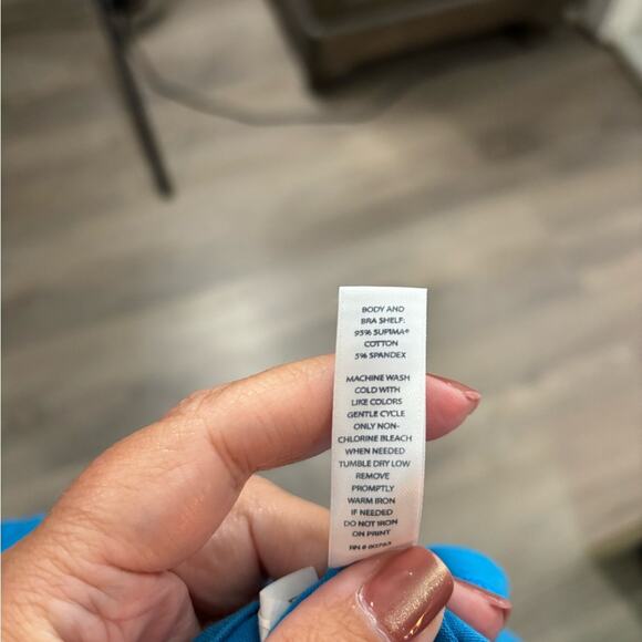 Victoria’s Secret Blue Halter Cotton Dress V Neckline Shelf Bra Medium - Picture 8 of 8